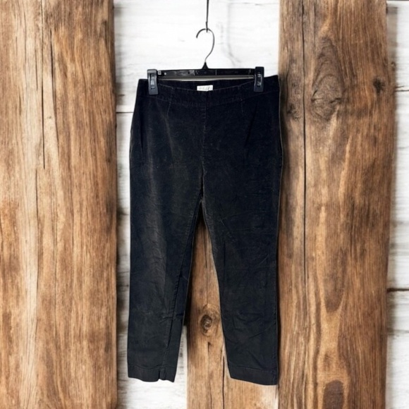 J. Jill Pants - J. Jill Black Corduroy Dress Pants Size 6 Slim Leg Side Zip Soft
